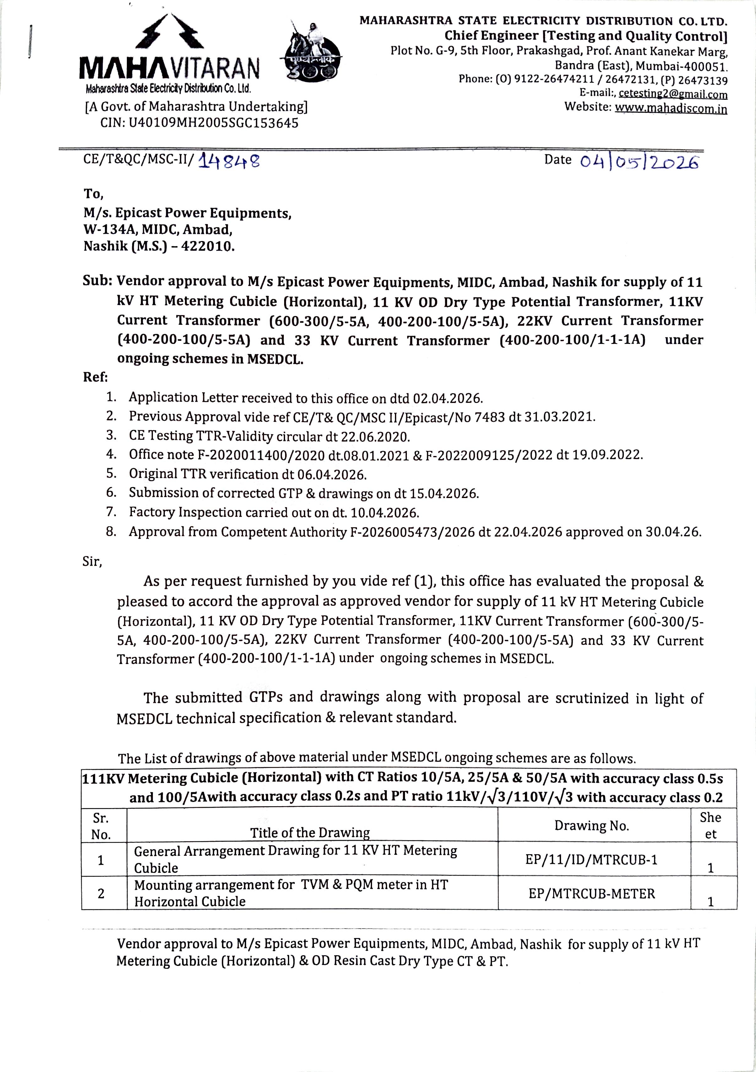 MSEDCL Vendor Approval